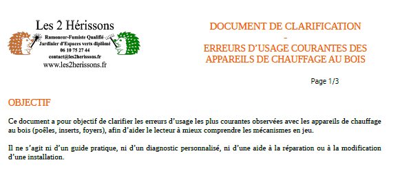 DOCUMENT PDF - Chauffage au bois : erreurs d'usage courantes