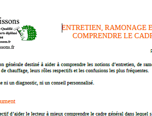 Document PDF – Entretien, ramonage et nettoyage : comprendre le cadre général